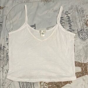 White Ribbed Tank Top